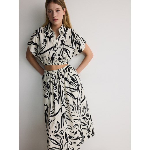 Reserved - Krótka koszula kimono - czarny ze sklepu Reserved w kategorii Koszule damskie - zdjęcie 173765477