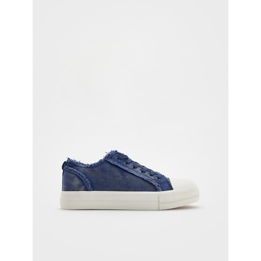 Reserved - Sneakersy z efektem sprania - granatowy Reserved 45 Reserved