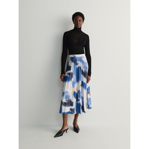 Reserved - Plisowana spódnica - granatowy Reserved L Reserved