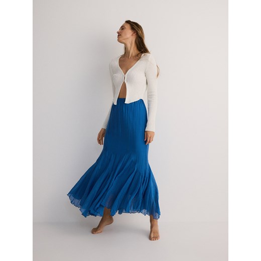 Reserved - Spódnica maxi z lyocellem - niebieski Reserved M Reserved