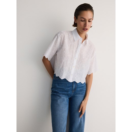 Reserved - Koszula z haftem - biały Reserved S Reserved