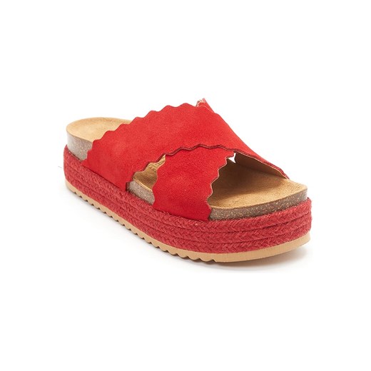 Mandel Skórzane klapki w kolorze czerwonym Mandel 41 okazja Limango Polska