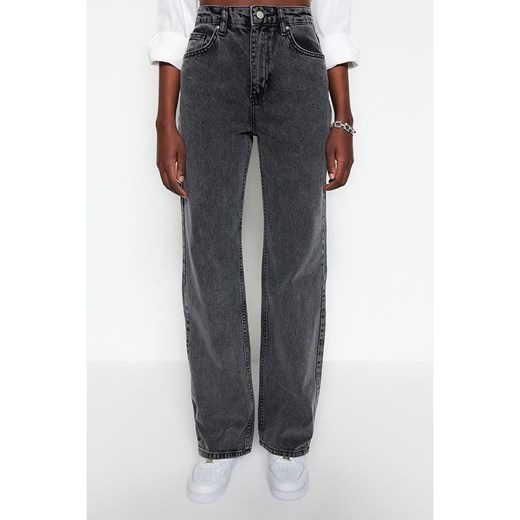 trendyol Dżinsy - Comfort fit - w kolorze antracytowym ze sklepu Limango Polska w kategorii Jeansy damskie - zdjęcie 173773726