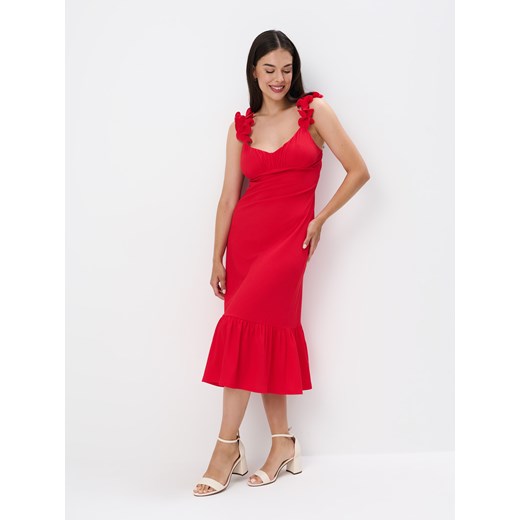 Mohito - Sukienka midi na ramiączkach - czerwony ze sklepu Mohito w kategorii Sukienki - zdjęcie 173774168