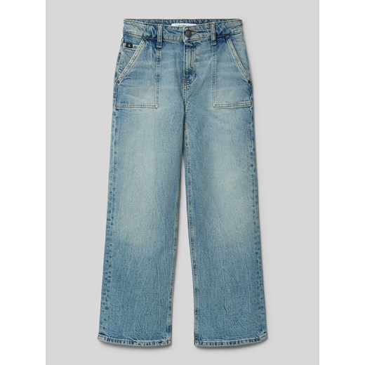 Jeansy o kroju regular fit z naszywką z logo model ‘SKATER’ ze sklepu Peek&Cloppenburg  w kategorii Spodnie chłopięce - zdjęcie 173779699