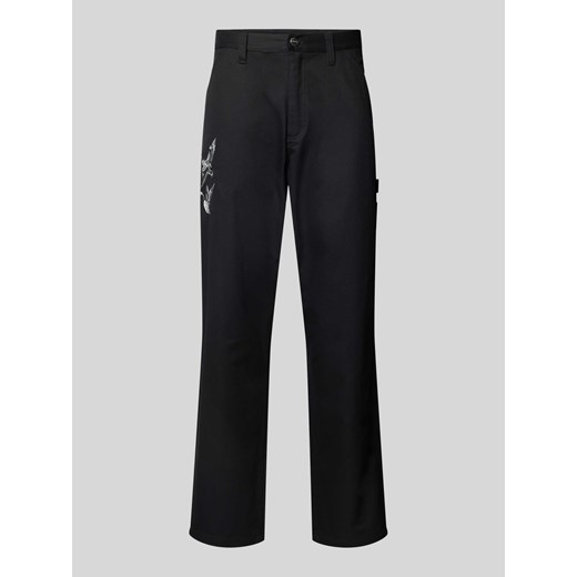 Spodnie o kroju regular fit z wyhaftowanym motywem model ‘DUCKS’ ze sklepu Peek&Cloppenburg  w kategorii Spodnie męskie - zdjęcie 173780326