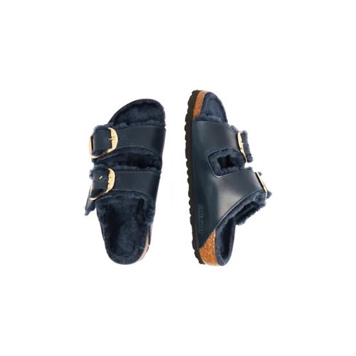 Birkenstock Skórzane klapki Arizona BB Shearling LEOI Midnight LAF | z dodatkiem 38 Gomez Fashion Store