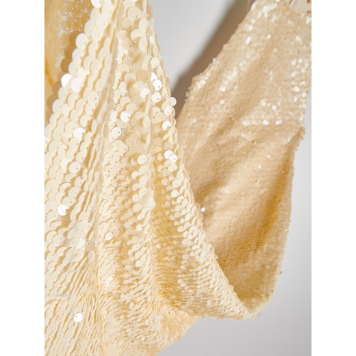 Reserved - Cekinowa sukienka - złamana biel Reserved S Reserved