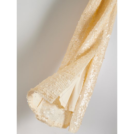 Reserved - Cekinowa sukienka - złamana biel Reserved L Reserved