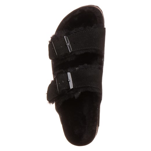Birkenstock Skórzane klapki "Arizona" w kolorze czarnym 37 okazyjna cena Limango Polska