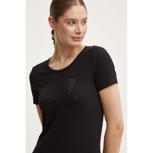 EA7 Emporio Armani t-shirt damski kolor czarny TJQCZ.6DTT14 ze sklepu ANSWEAR.com w kategorii Bluzki damskie - zdjęcie 173788109