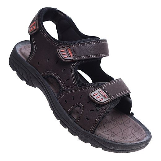 Brązowe chłopięce sandały na rzepy /D8-3 16587 T258/ Pantofelek24 40 Pantofelek24.pl