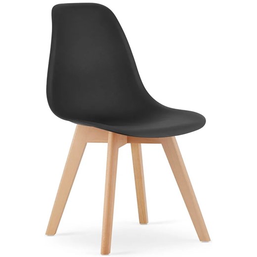 Czarne krzesło minimalistyczne do stołu - Pipi 4X ze sklepu Edinos.pl w kategorii Krzesła - zdjęcie 173789158