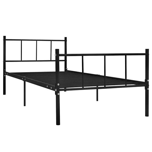 Czarne metalowe łóżko 90x200 cm - Kalea ze sklepu Edinos.pl w kategorii Łóżka i materace - zdjęcie 173789327