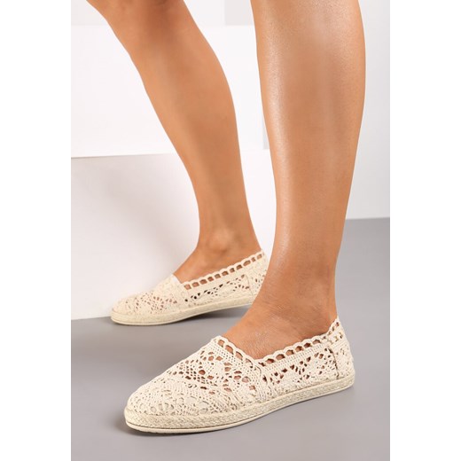 Beżowe Ażurowe Espadryle na Podeszwie z Plecionki Satisfyinglys ze sklepu born2be.pl w kategorii Espadryle damskie - zdjęcie 173791605
