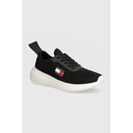 Tommy Jeans sneakersy TJW KNIT RUNNER kolor czarny EN0EN02564 ze sklepu ANSWEAR.com w kategorii Buty sportowe damskie - zdjęcie 173792939