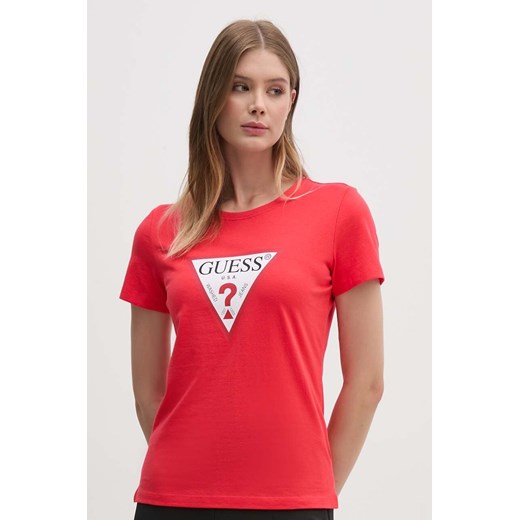 Guess t-shirt bawełniany kolor czerwony Guess XS ANSWEAR.com