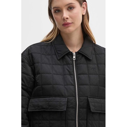 Calvin Klein Jeans kurtka damska kolor czarny przejściowa J20J223568 ze sklepu ANSWEAR.com w kategorii Kurtki damskie - zdjęcie 173795147