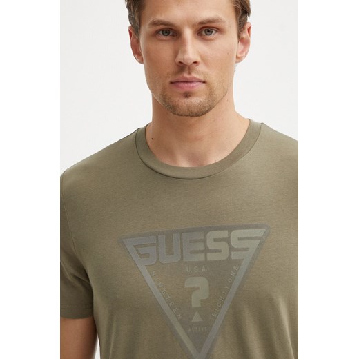 Guess t-shirt bawełniany FURIO męski kolor zielony z nadrukiem Z4YI12.I3Z14 Guess S ANSWEAR.com