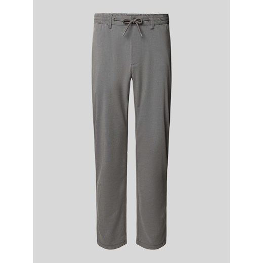 Spodnie materiałowe o kroju tapered fit z tunelem ze sklepu Peek&Cloppenburg  w kategorii Spodnie męskie - zdjęcie 173796158
