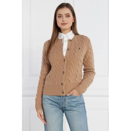 POLO RALPH LAUREN Wełniany kardigan | Regular Fit | z dodatkiem kaszmiru ze sklepu Gomez Fashion Store w kategorii Swetry damskie - zdjęcie 173797768