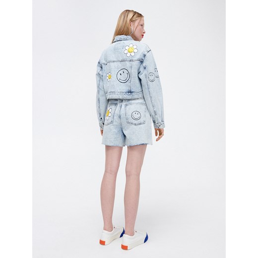 Cropp - Kurtka jeansowa Smiley® - niebieski Cropp S promocja Cropp