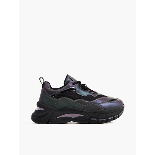 Cropp - Czarne sneakersy holo - czarny Cropp 37 okazja Cropp