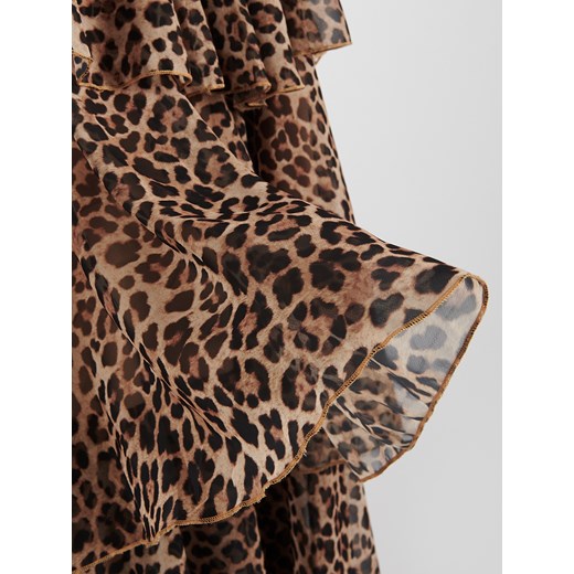 Reserved - Sukienka midi ze zwierzęcym nadrukiem - wielobarwny Reserved S Reserved