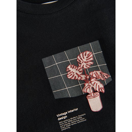 Reserved - T-shirt regular z nadrukiem - ciemnoszary Reserved S Reserved