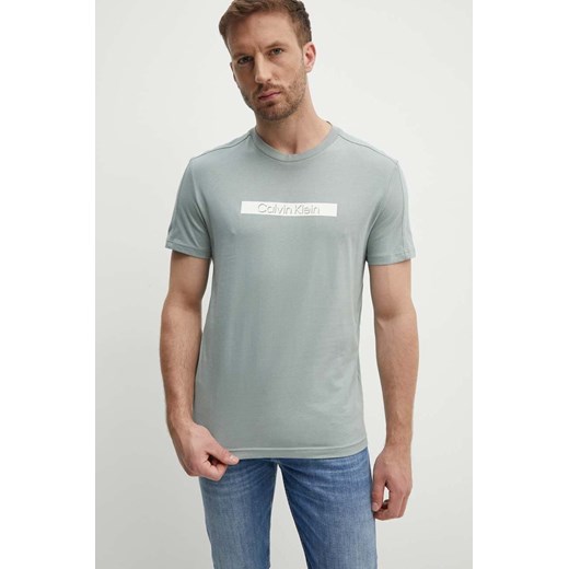 Calvin Klein t-shirt bawełniany męski kolor szary z nadrukiem K10K113110 ze sklepu ANSWEAR.com w kategorii T-shirty męskie - zdjęcie 173800695