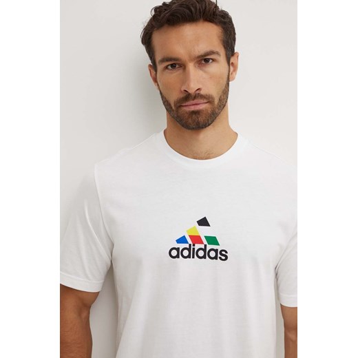 adidas t-shirt bawełniany Tiro męski kolor biały z nadrukiem IW2668 M ANSWEAR.com