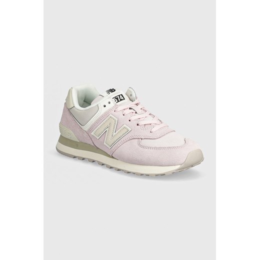 New Balance sneakersy zamszowe 574 kolor różowy WL574DL2 ze sklepu PRM w kategorii Buty sportowe damskie - zdjęcie 173802655