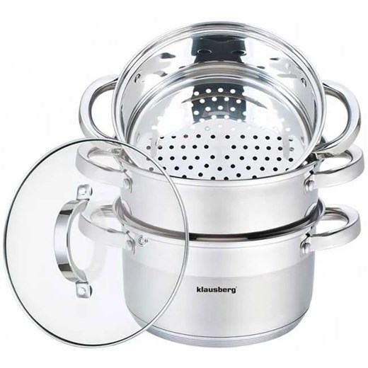 4 Elementowy Zestaw Garnków Na Parę 24Cm E9-P07 ze sklepu Edinos.pl w kategorii Garnki - zdjęcie 173806545