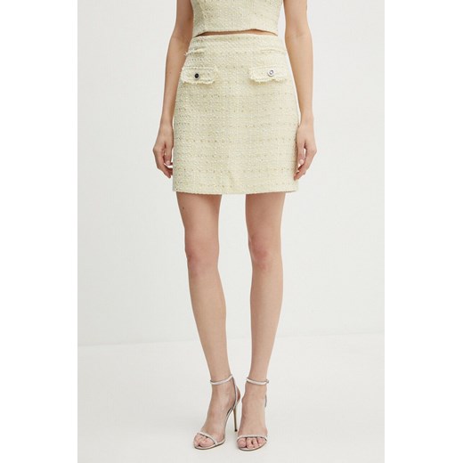 Guess spódnica SOFIA kolor żółty mini ołówkowa W4YD68 WGAO2 ze sklepu ANSWEAR.com w kategorii Spódnice - zdjęcie 173814916