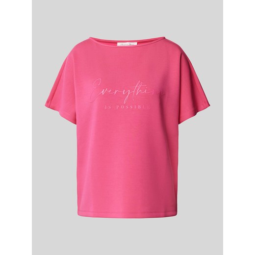 T-shirt z nadrukiem ze sloganem ze sklepu Peek&Cloppenburg  w kategorii Bluzki damskie - zdjęcie 173815888