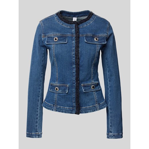 Kurtka jeansowa z okrągłym dekoltem ze sklepu Peek&Cloppenburg  w kategorii Kurtki damskie - zdjęcie 173816237