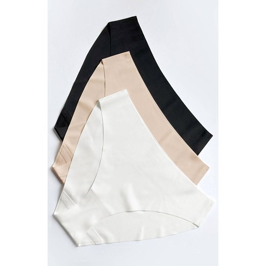 3-pak figi damskie bezszwowe Blanca, Kolor kremowo-beżowo-czarny, Rozmiar 36, Gorteks ze sklepu Intymna w kategorii Majtki damskie - zdjęcie 173819718