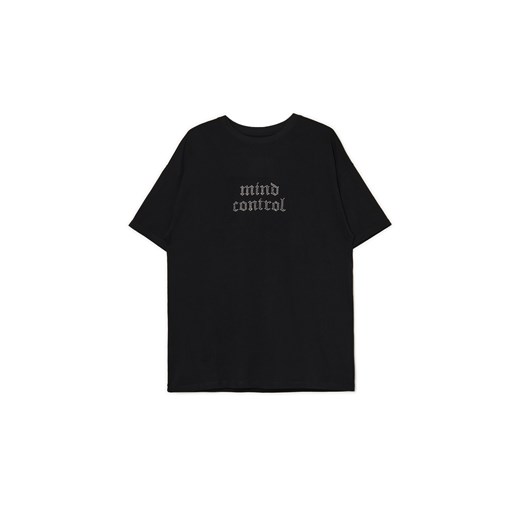 Cropp - Czarny T-shirt z nadrukiem UNISEX - czarny ze sklepu Cropp w kategorii T-shirty męskie - zdjęcie 173821069