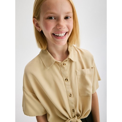 Reserved - Koszula z wiązaniem - beżowy Reserved 158 (12 lat) wyprzedaż Reserved