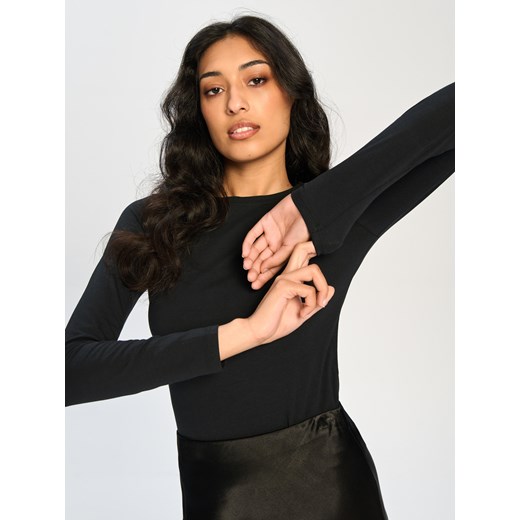 Sinsay - Koszulka z długimi rękawami - czarny Sinsay XS Sinsay
