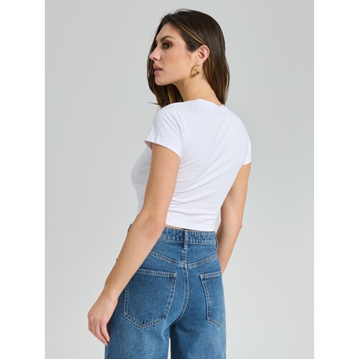 Sinsay - Crop top - biały Sinsay XS Sinsay