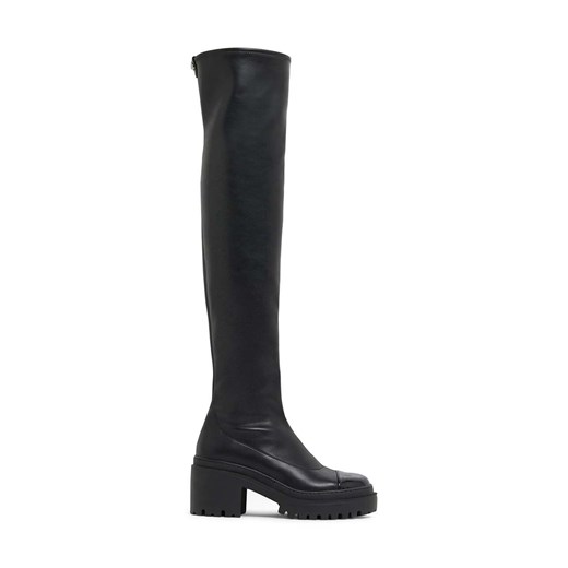 Giuseppe Zanotti kozaki skórzane Martini damskie kolor czarny na słupku I480002.001 ze sklepu ANSWEAR.com w kategorii Kozaki damskie - zdjęcie 173824419