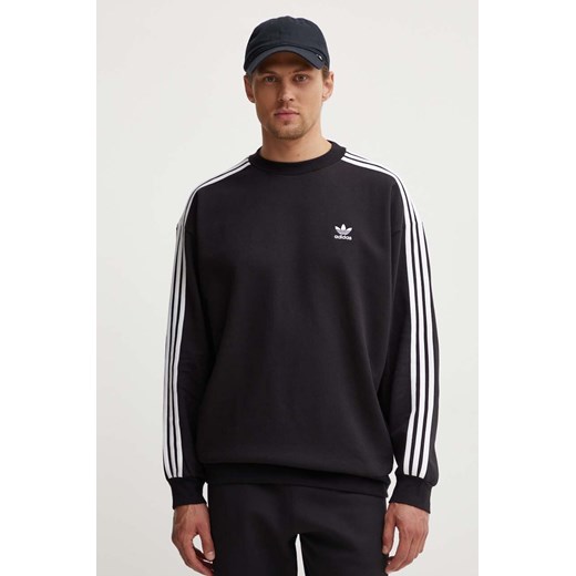 adidas Originals bluza Adicolor Oversized Crew męska kolor czarny z aplikacją IZ1829 ze sklepu ANSWEAR.com w kategorii Bluzy męskie - zdjęcie 173826815