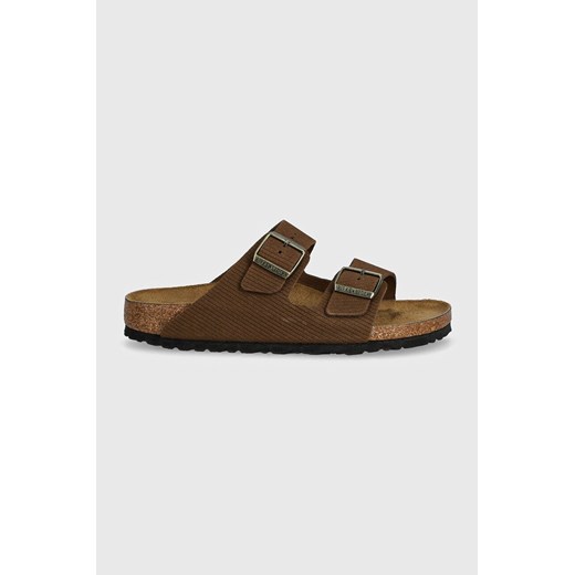 Birkenstock klapki zamszowe Arizona damskie kolor brązowy 1028264 39 PRM