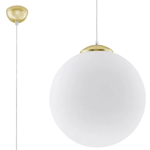 Biało-złota szklana lampa wisząca 40 cm A1-R85 ze sklepu Edinos.pl w kategorii Lampy wiszące - zdjęcie 173828835