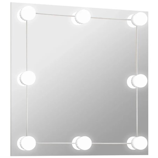 Kwadratowe ścienne lustro z oświetleniem LED 60x60 cm - Dadi 6X ze sklepu Edinos.pl w kategorii Lustra - zdjęcie 173829335