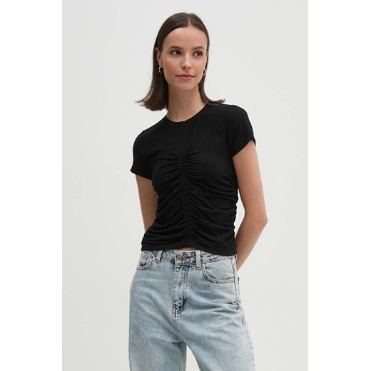 Dkny t-shirt kolor czarny DJ4T1038 ze sklepu ANSWEAR.com w kategorii Bluzki damskie - zdjęcie 173831928