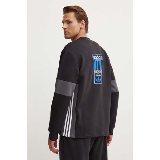 adidas Originals bluza Adibreak Crew męska kolor czarny z aplikacją IY4853 ze sklepu ANSWEAR.com w kategorii Bluzy męskie - zdjęcie 173831987