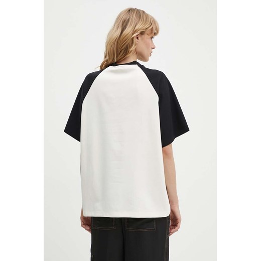 MSGM t-shirt bawełniany damski kolor beżowy 3741MDM86.247798 M ANSWEAR.com