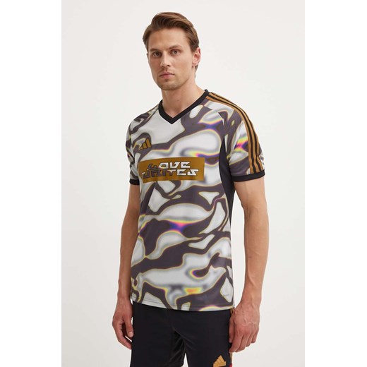 adidas Performance t-shirt treningowy Pride kolor czarny wzorzysty IW3955 ze sklepu ANSWEAR.com w kategorii T-shirty męskie - zdjęcie 173832527